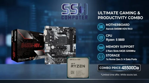 Kit upgrade Ryzen 5 5600 + ASROCK B450M HDV R4.0