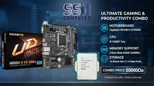 Kit upgrade I5 12400F + Gigabyte H610M H V3 DDR4