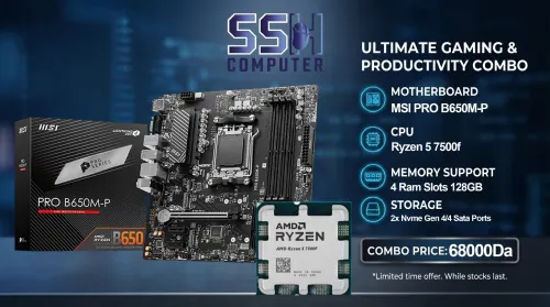 Kit upgrade Ryzen 5 7500F + MSI PRO B650M-P