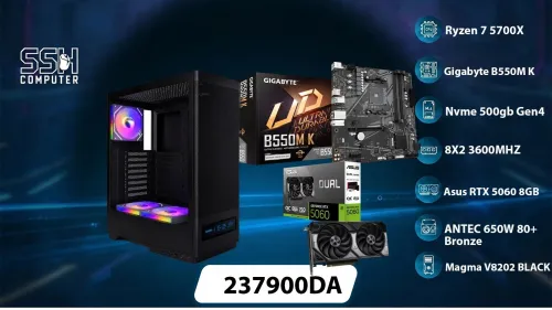 CONFIG PC GAMER - RYZEN 7 5700x / RTX 5060 8GB / 16GB RAM DDR4 / 512GB SSD Nvme GEN4