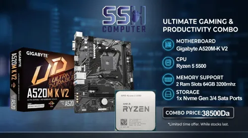 Kit upgrade Ryzen 5 5500 + Gigabyte A520M K V2