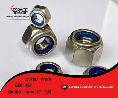 Ecrou frein Hexagonal inox