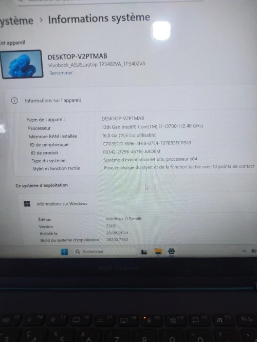 ASUS VIVOBOOK S14 Flip TP3402V écran tactile14 rotatif 360- i7-13700H -16G ram -1000G SSd