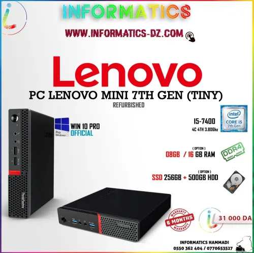 LENOVO THINKCENTRE MINI (TINY) RENEWED I3/I5/I7 (6GEN et 7GEN)