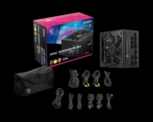 MSI MPG A1000GS PCIE5 1000W 80 PLUS Gold ATX 3.1 Power Supply