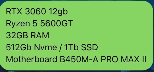 Pc Gamer (3060 12Gb - ryzen 5 5600gt) nbi3 pc whdo
