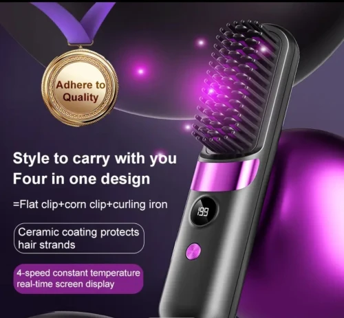 Lisseur de cheveux sans fil chargable usb