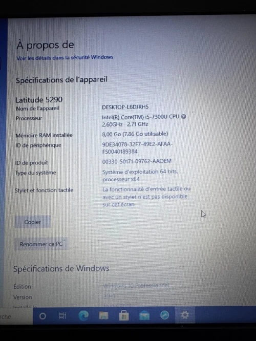 Laptop Dell latitude 5280 AZERTY