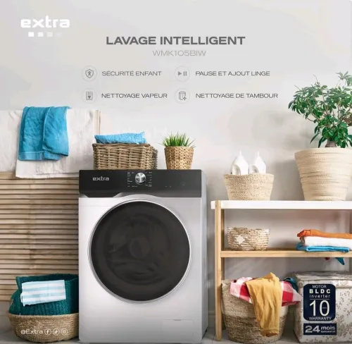 PROMOTION!! Machine laver extra Italian 2026 10.5kg noir blanc et gris 10 ans garantie