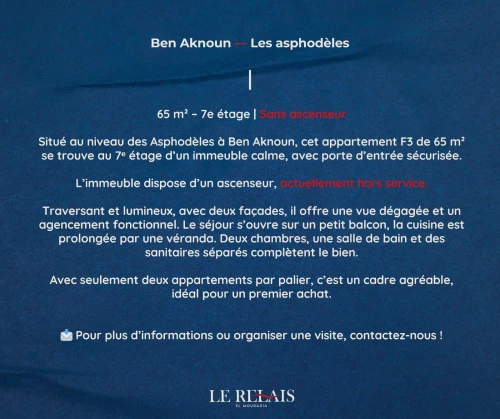 Vente Appartement F3 Alger Ben aknoun