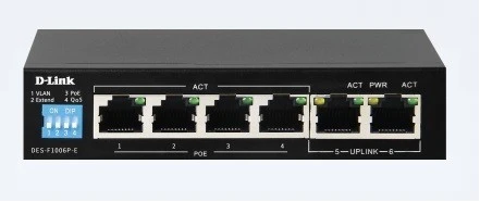 SWITCH D LINK 10/100 6P +POE