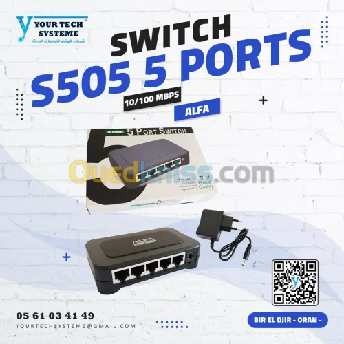Switch ALFA S505 Commutateur réseau 5 Ports 10/100 Mbps