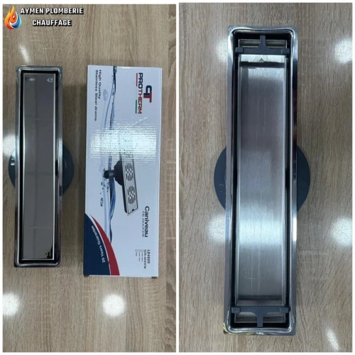 CANIVEAU DE DOUCHE INOX REVERSIBLE 400X90 PROTHERM