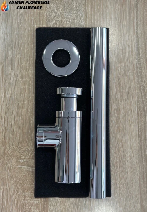 SIPHON LAVABO INOX ROND SANS BOND ALCA