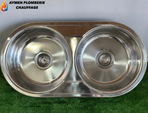 EVIER CUISINE 2 BAC ROND 84/44/160MM CTESI