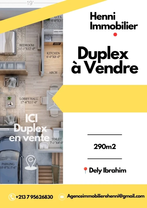 Vente Appartement Duplex F6 Alger Dely brahim