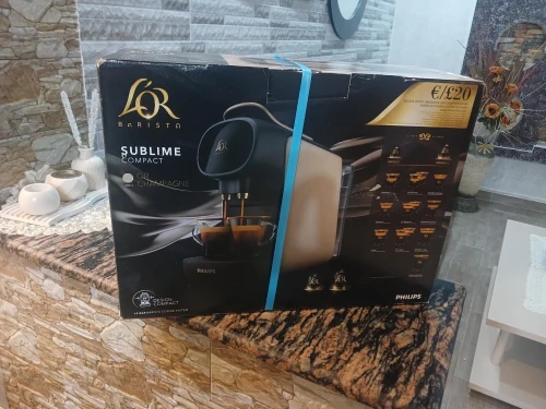 Philips L'OR Barista Sublime Compact capsule coffee machine.