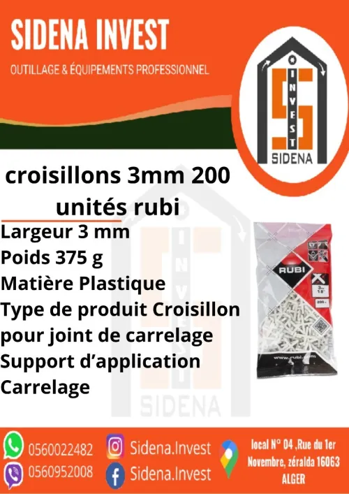 croisillons 3mm 200 unites RUBI 
