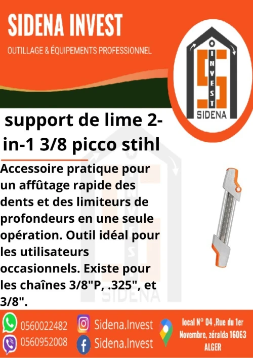 lime stihl 3/8 picco / support de lime 2 in 1 3/8p
