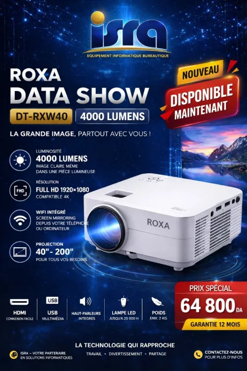 VIDEO PROJECTEUR ROXA DTRX-38 LED 3800 HDMI /USB