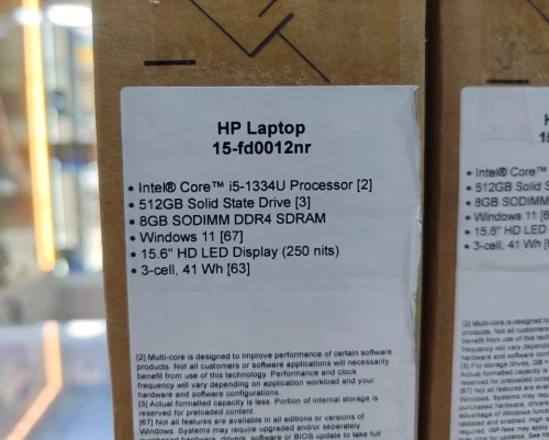 HP Laptop 15 i5-1334U 512GB 8GB 