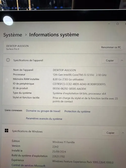 MICROSOFT SURFACE PRO 9 I5-1235U 512GB 8GB
