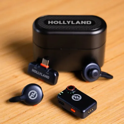  Microphone cravate sans fil Hollyland Lark M2S Combo récepteur caméra + récepteur USB-C + câble Li