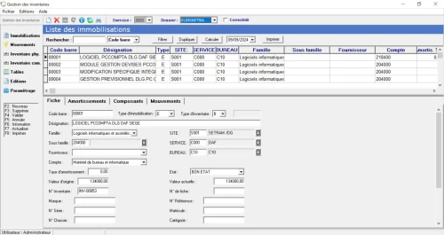 Gestion et Inventaire des Immobilisations