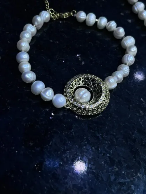 طاقم من اللؤلؤ .. parure en perles de culture joher hor 