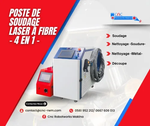 Poste à souder laser fibre 4 en 1- Soudage - Nettoyage de soudure et métaux - Découpe