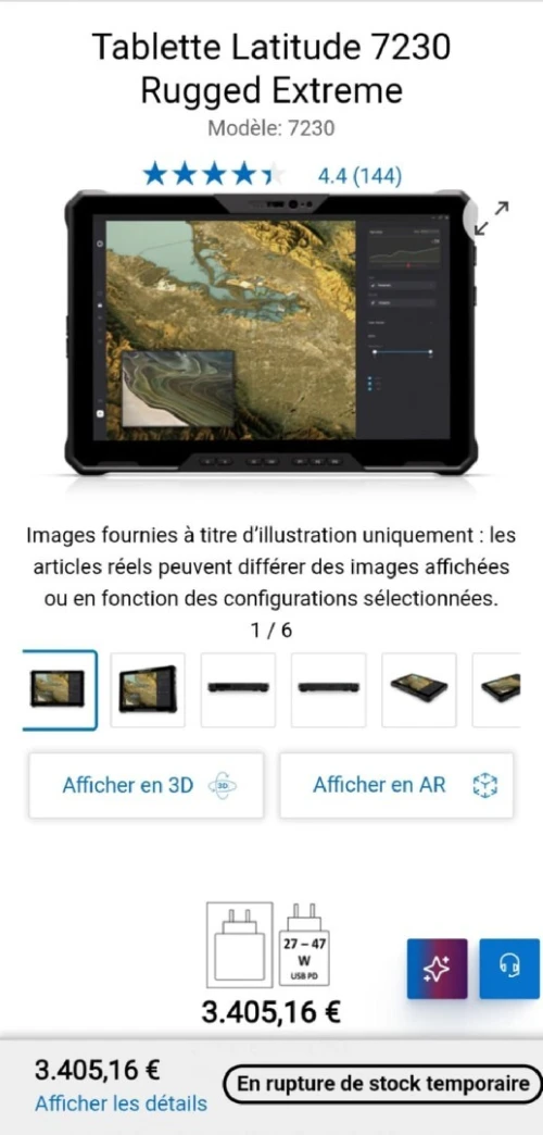 Tablette Dell latitude 7230