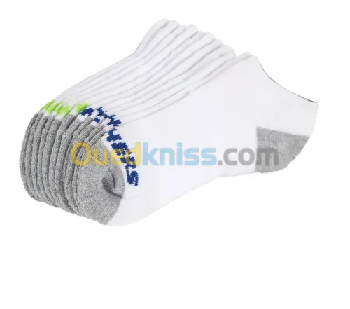 SKECHERS 6PK BOYS FULL TERRY NO SHOW WHITE / GREY
