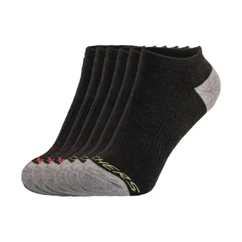 6Pk Womens Full Terry No Show Black / Grey