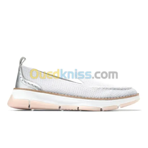Zerogrand Revel Stitchlite Venetians Microchip Knit Silver Metallic White