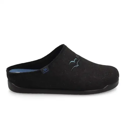 Cloth Man Slipper Black
