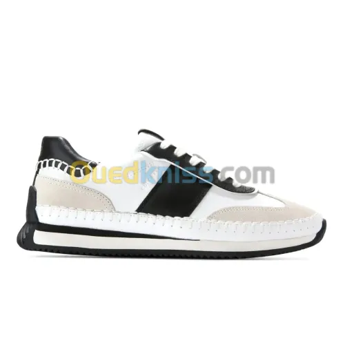Grandpro Premier Runners White Black Silver Bich Suede Black-White