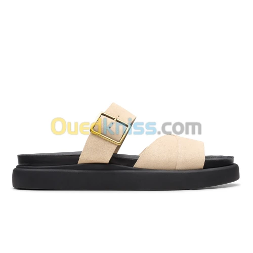 CLARKS Aristella Mule Ecru Suede