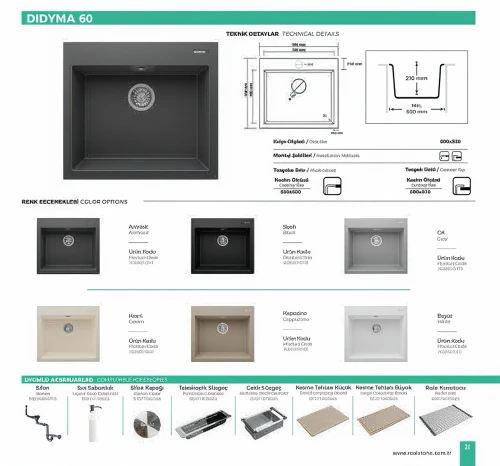 Évier de cuisine DIDYMA 60 RealStone