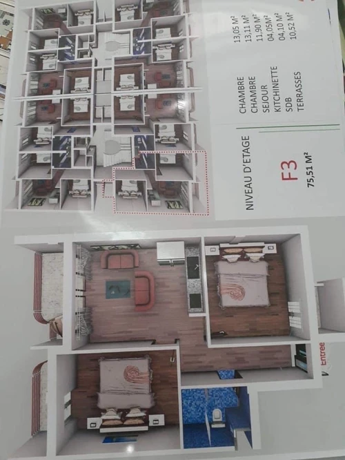Vente Appartement F3 Tizi Ouzou Azeffoun