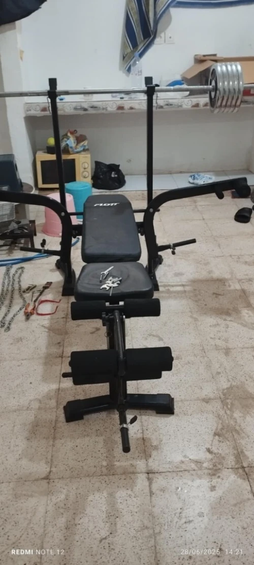 Banc et haltères de musculation 