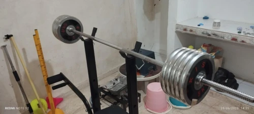 Banc et haltères de musculation 