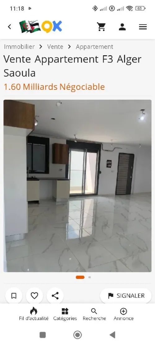 Vente Appartement F3 F4 Alger Saoula