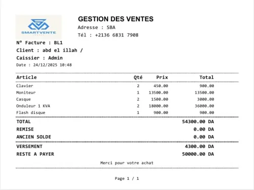 Gestion des ventes