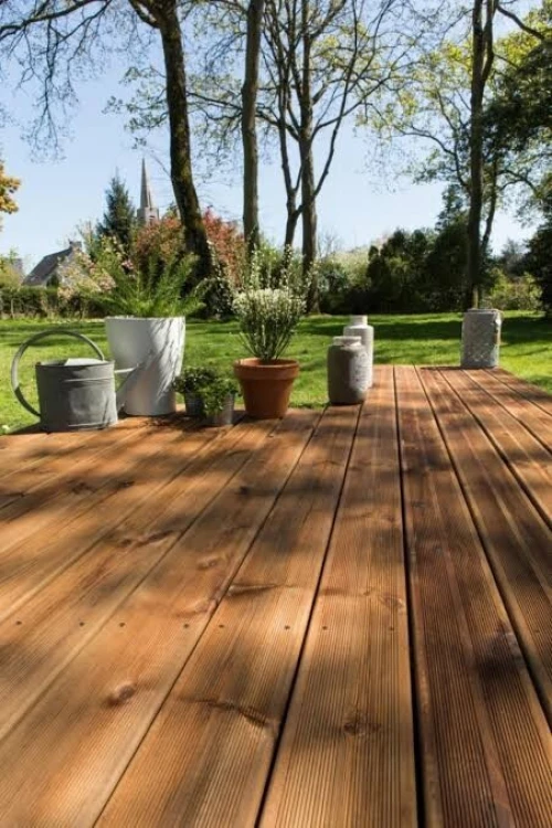 Lames terrasse en bois traité Pin du Nord
