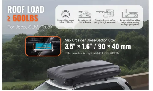 Tente de toit SUV - capacité 2-3 personnes - ultra résistante