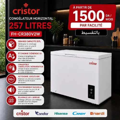 Congélateur CRISTOR CHILLIA horizontal Defrost inverter Blanc 257L