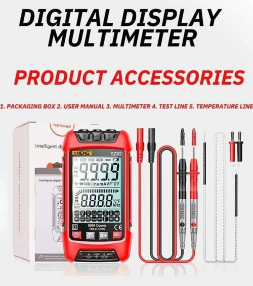 Multimètre Numérique Intelligent Portable Multifonctionnel de Haute Précision pour Électricien.