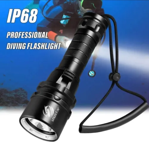 Torche de Plongée Professionnelle à Haute Puissance étanche IP68. Batterie Rechargeable