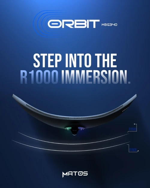 Ecran Gaming Matos 34" Orbit MSG340 1650Hz 1MS Ultrawide Fast VA CURVED R1000