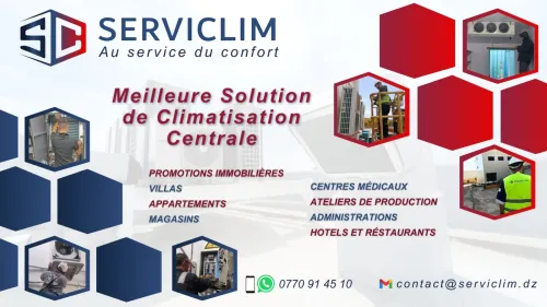 SERVICLIM entreprise spécialisée dans la climatisation centralisée et la ventilation HVAC 